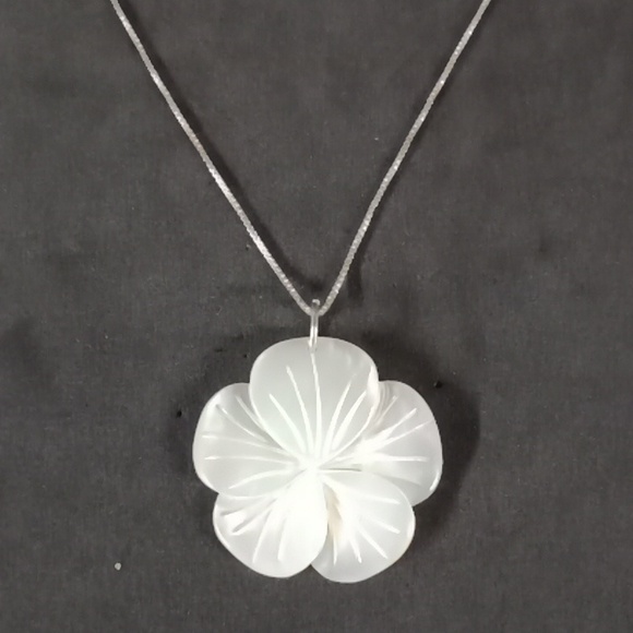 Italy Sterling Silver Carved Mother Of Pearl #A241 - Picture 3 of 9